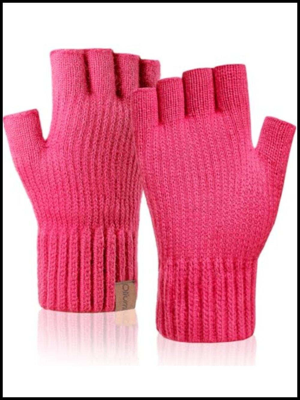 Unisex Fingerless Winter Gloves Acrylic Knit Half Finger Warm Driving